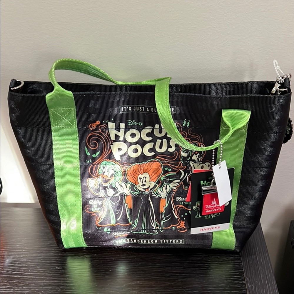 Disney Parks Harveys Black and Green Hocus Pocus Tote with strap for crossbody